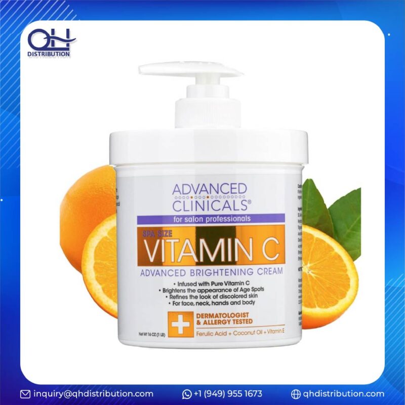 Advanced Clinicals Vitamin C Cream Face & Body Moisturizer
