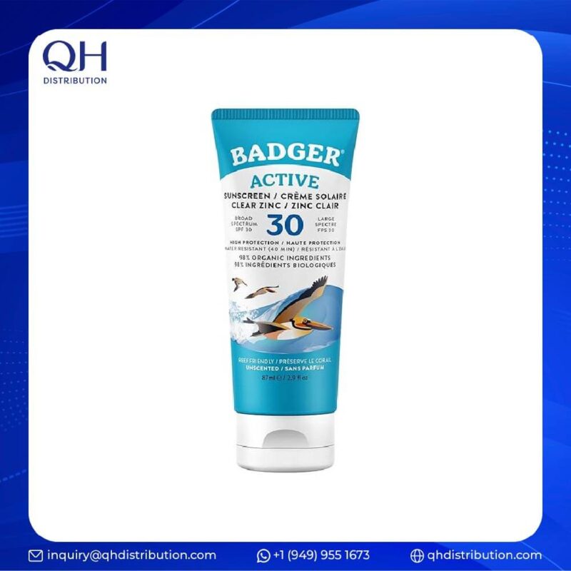 Badger SPF 30 Active Mineral Sunscreen Cream 2.9oz