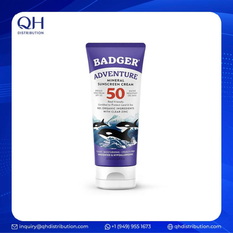 Badger SPF 50 Adventure Sport Mineral Sunscreen Cream 2.9 oz